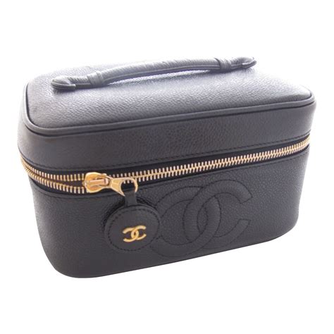 chanel makeup bag white|chanel vintage vanity case bag.